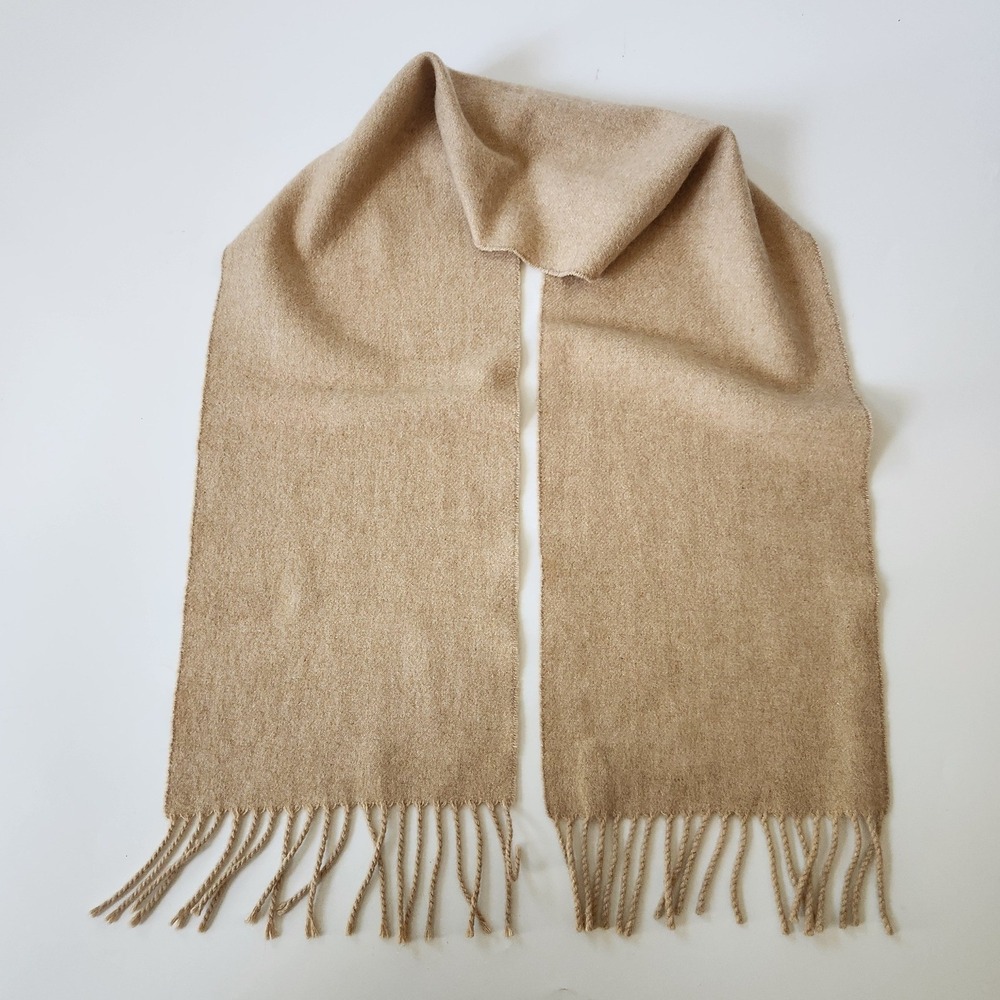 Johnston of Elgin Scotland Cashmere Fringed Rectangle Scarf Academia Cozy Luxury
